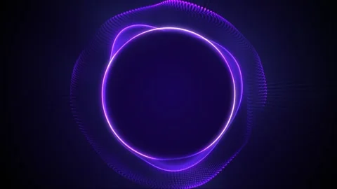 Abstract radiant violet energy ring sphere with pulsating particle halo and.. 库存影片 330119122