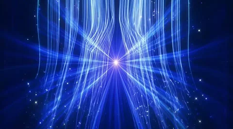 Abstract radiating light beams with color shift Stock Footage 331459910