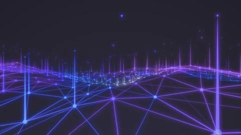 The abstract raging ocean of a cellular network. Stock Illustration