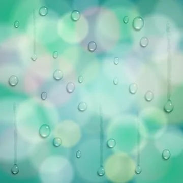 Abstract rain background with bokeh light effects Stock Illustration