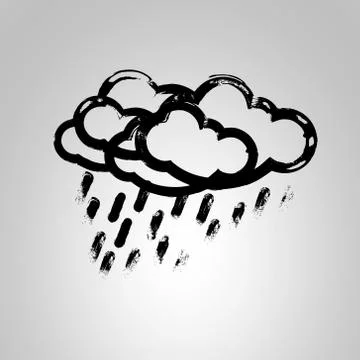 Abstract rain cloud - vector illustration. Stock Illustration