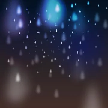Abstract Rain on Dark Background - Vector Illustration Stock Illustration