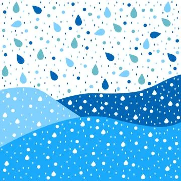 Abstract rain drops creative background. Vector illustration design template. Stock Illustration