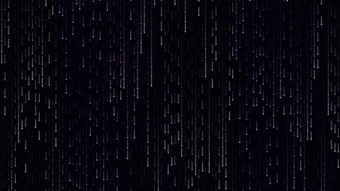 Abstract rain of falling digital data streaks on black background Stock Footage 340378186