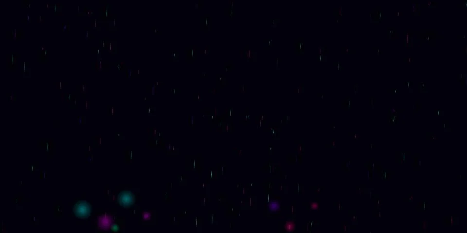 Abstract rain particles falling on a dark black background Stock Illustration