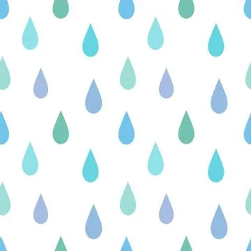 Abstract rain seamless pattern. Flat design vector background Stock Illustration