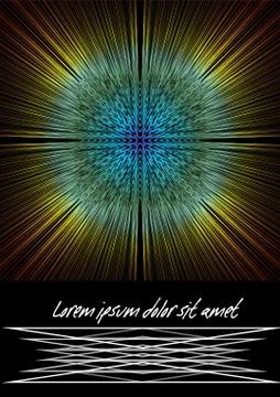 Abstract rainbos background with fine rays on dark area Stock Illustration