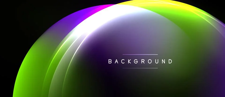 Abstract rainbow arc over black background. Smooth gradients create vibrant Stock Illustration