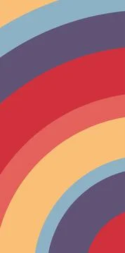 Abstract rainbow arc pattern with warm and cool color bands Stock Illustration