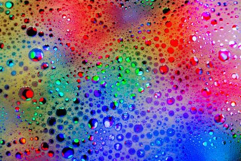 Abstract rainbow background. Colored soap foam texture. Gel foam with bubbles Foto stock