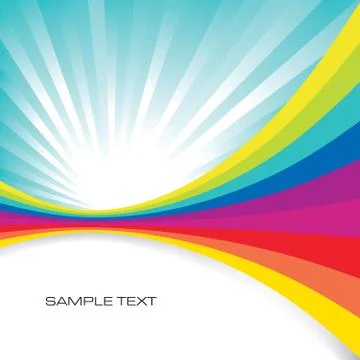 Abstract rainbow background with copy space, vector illustration Ilustración de archivo