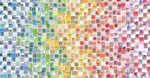 Abstract Rainbow Background made with Small illustrations Stock Illustration