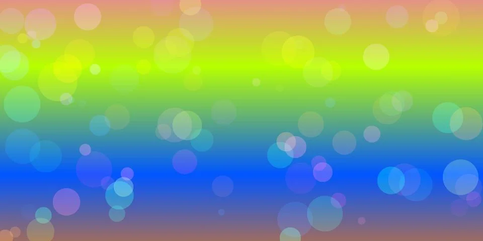 Abstract rainbow background with soft glowing bokeh circles Stock Illustration