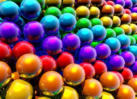 Abstract rainbow balls background or wallpaper with group of shiny colorful 3d 스톡 일러스트