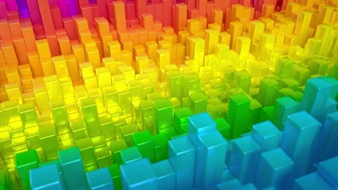 Abstract rainbow bars background pattern wall. 3D Projection Mapping element Stock Footage 147483244