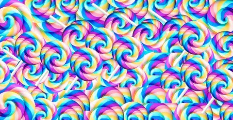 Abstract rainbow bright background of small spirals Stock Illustration