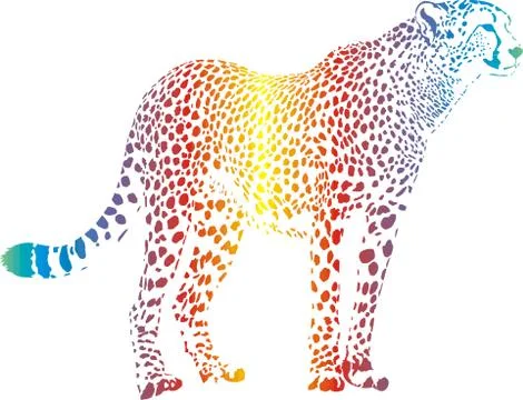 Abstract rainbow cheetah Stock-Illustration