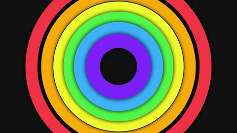 Abstract Rainbow Circles Animation Stock Footage 341806733