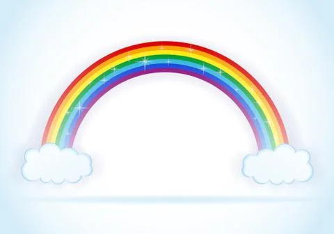 Abstract rainbow with clouds illustration Illustrazione stock
