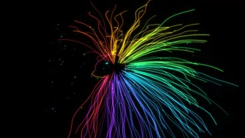 Abstract rainbow color lines animated background loop. Stock Footage 345502242