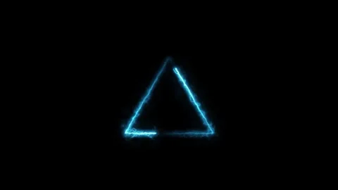 Abstract rainbow color neon light line running loop triangle on black backg.. Vídeo Stock 336549729