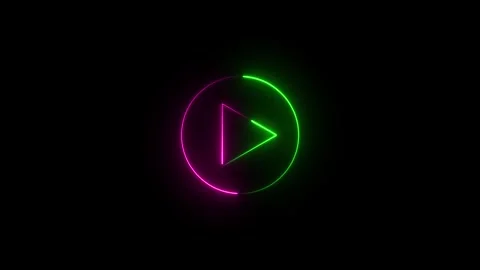 Abstract rainbow color neon light line running loop triangle on black backg.. Vídeos de archivo 336549731