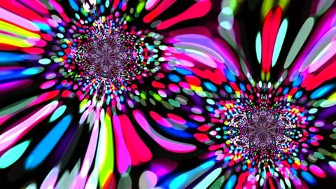 Abstract rainbow color rolling look like two peacock spider mirror reflection Stock Footage 144919614
