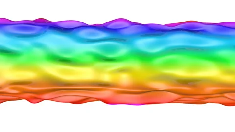 An abstract rainbow-colored figure deforms and rotates on a white background. ab Stock Footage 139906010