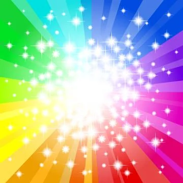 Abstract rainbow colored star background Illustrazione stock