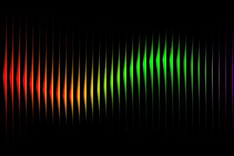 Abstract Rainbow Colored Vertical Light Streaks on Black Background Stock Illustration