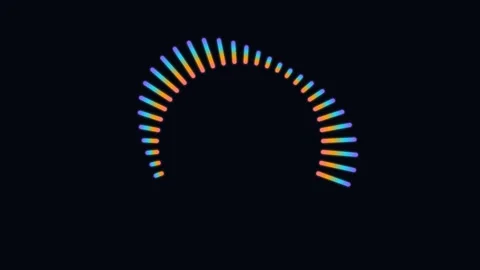 Abstract rainbow colorful glowing loading progress indicator circle loop an.. Stock Footage 348217979