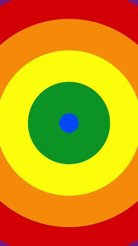Abstract rainbow colors concentric circles tunnel background for LGBTQ concept 스톡 동영상 334363101