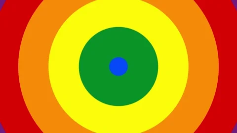 Abstract rainbow colors concentric circles tunnel background for LGBTQ concept Stock Footage 334363104