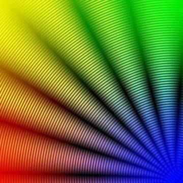 Abstract rainbow concentric spiral corner Stock Illustration