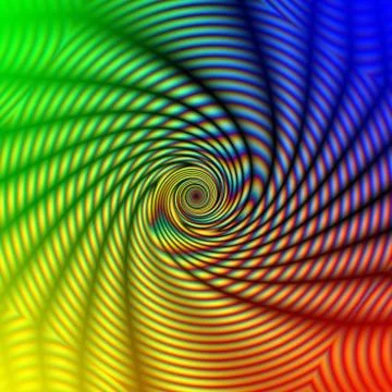 Abstract rainbow concentric spiral Stock Illustration