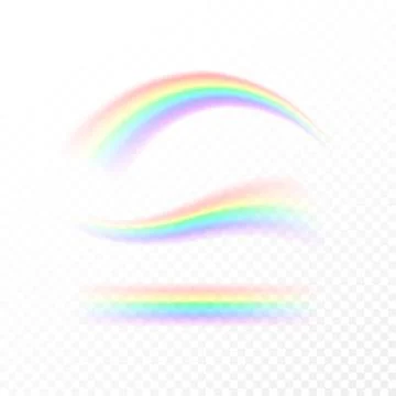 Abstract Rainbow in different shapes. Spectrum of light, seven colors Stock Illustration