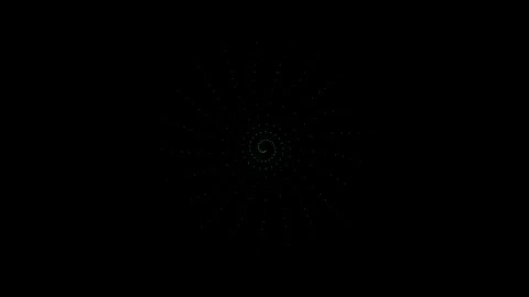 Abstract Rainbow Dot Spiral Pattern on Black Background Stock Footage 340341192