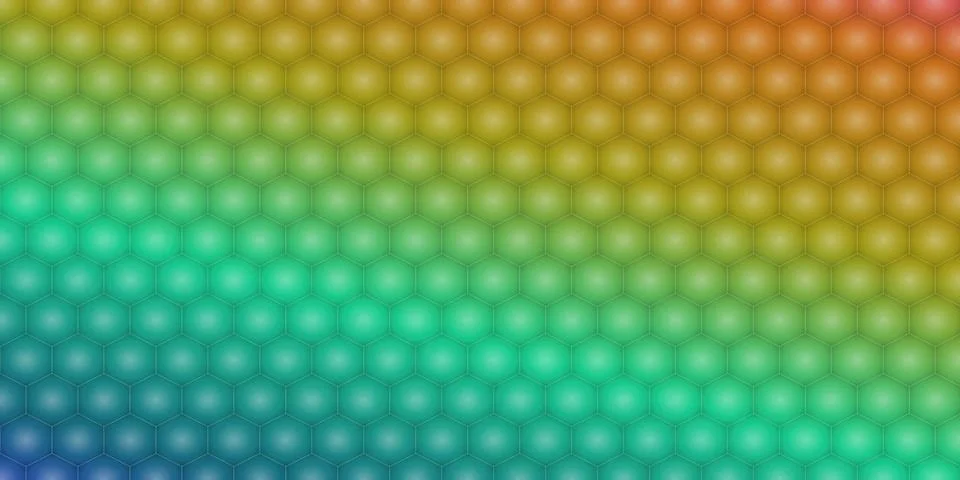 Abstract rainbow gradient background with hexagon pattern イラスト素材
