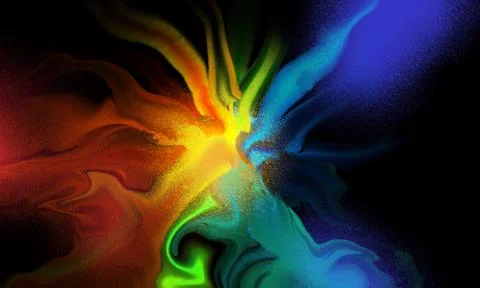 Abstract rainbow gradient on black Stock Illustration