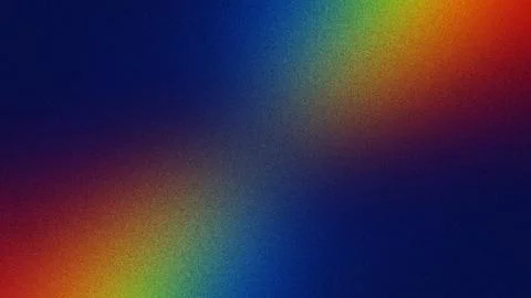Abstract rainbow gradient with grain texture on a dark blue background Stock Illustration