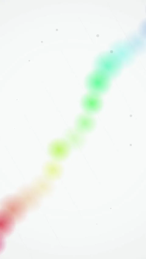 Abstract rainbow gradient path with bokeh dots on white background, motion .. Stock Footage 347698853