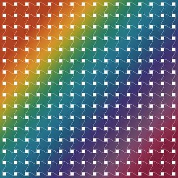 Abstract rainbow gradient pattern with interlocking geometric shapes Stock Illustration