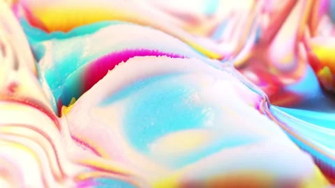 Abstract Rainbow Hues Flowing Like Liquid Waves in Vivid Artistic Expressio.. Stock Footage 341781534