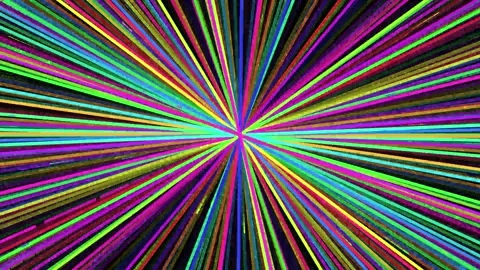 Abstract Rainbow Hyperspace Tunnel Animation Stock Footage 343951948