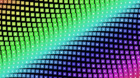 Abstract rainbow keyboard grid motion background Stock Footage 345344883