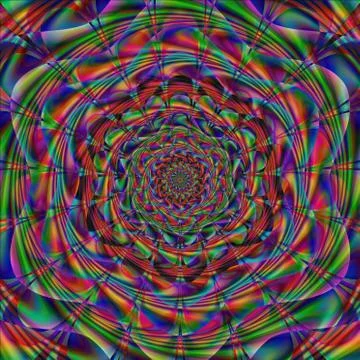 Abstract rainbow layered fractal pattern Stock Illustration