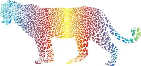 Abstract rainbow leopard Stock Illustration