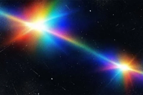 Abstract Rainbow Light Flare Grainy Texture Background Stock Illustration