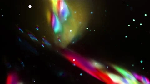 Abstract Rainbow Light Flare in Space | Star Field &amp; Dust Overlay by NipaArts Stock Footage 312515300