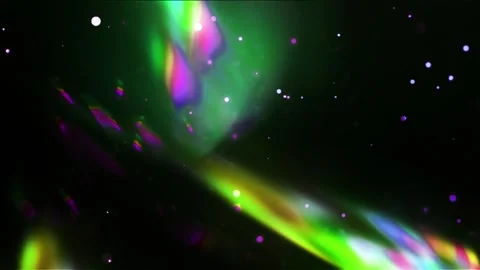 Abstract Rainbow Light Flare in Space | Star Field &amp; Dust Overlay by NipaArts Stock Footage 312515328